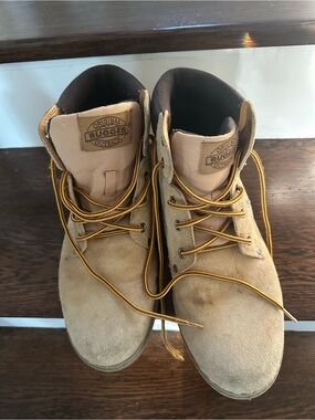 Original Rugged Outback Men’s Tan Suede Lace-Up Work Boots